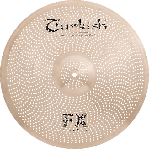 FX Silence Serie von Turkish Cymbals – 50 % leiser, mit präziser Ansprache. Ideal für Übung, Unterricht, Hip-Hop und elektronische Musik.