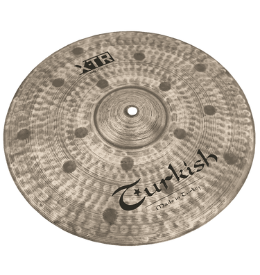 Turkish Cymbals X-TR Dark 14″ Hi-Hat – Draufsicht, handgefertigte B20-Bronze, medium, dunkles Finish