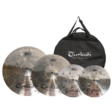 Turkish Cymbals X-TR Dark Set – 14″ Hi-Hat, 19″ Crash und 22″ Ride, handgefertigte B20-Bronze, dunkles Finish