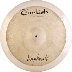 Euphonic Serie von Turkish Cymbals – Polierte Ränder, Asitbad und Hämmerung, dunkler und kontrollierter Klang.