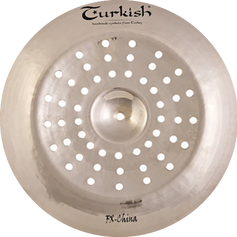 FX Serie von Turkish Cymbals – Dünne Becken mit Bohrungen für schnellen, trashigen Sound. Ideal für moderne Drummer.
