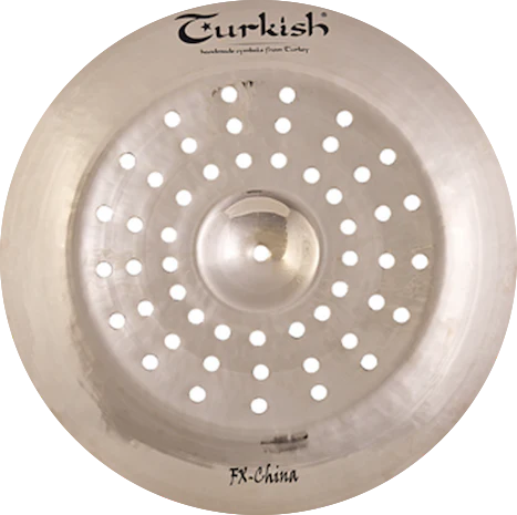 FX Serie von Turkish Cymbals – Dünne Becken mit Bohrungen für schnellen, trashigen Sound. Ideal für moderne Drummer.