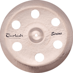 Sirius China Holey– Dünnes Effektbecken mit kurzen, explosiven Sounds. Perfekt für aggressive Akzente in Rock, Jungle & Progressive.
