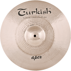 Turkish CymbalsのApex クラッシュシンバル。ブリリアント仕上げの手作りクラッシュで、パワフルでバランスの取れたサウンドを備えています。