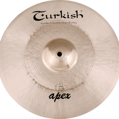 Apex Hi-Hat von Turkish Cymbals mit schwerem, ungedrechseltem Unterbecken für klaren und crispen Klang.