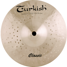 Turkish Cymbals Classic Splash – bright, biting sound with fast response and short decay.